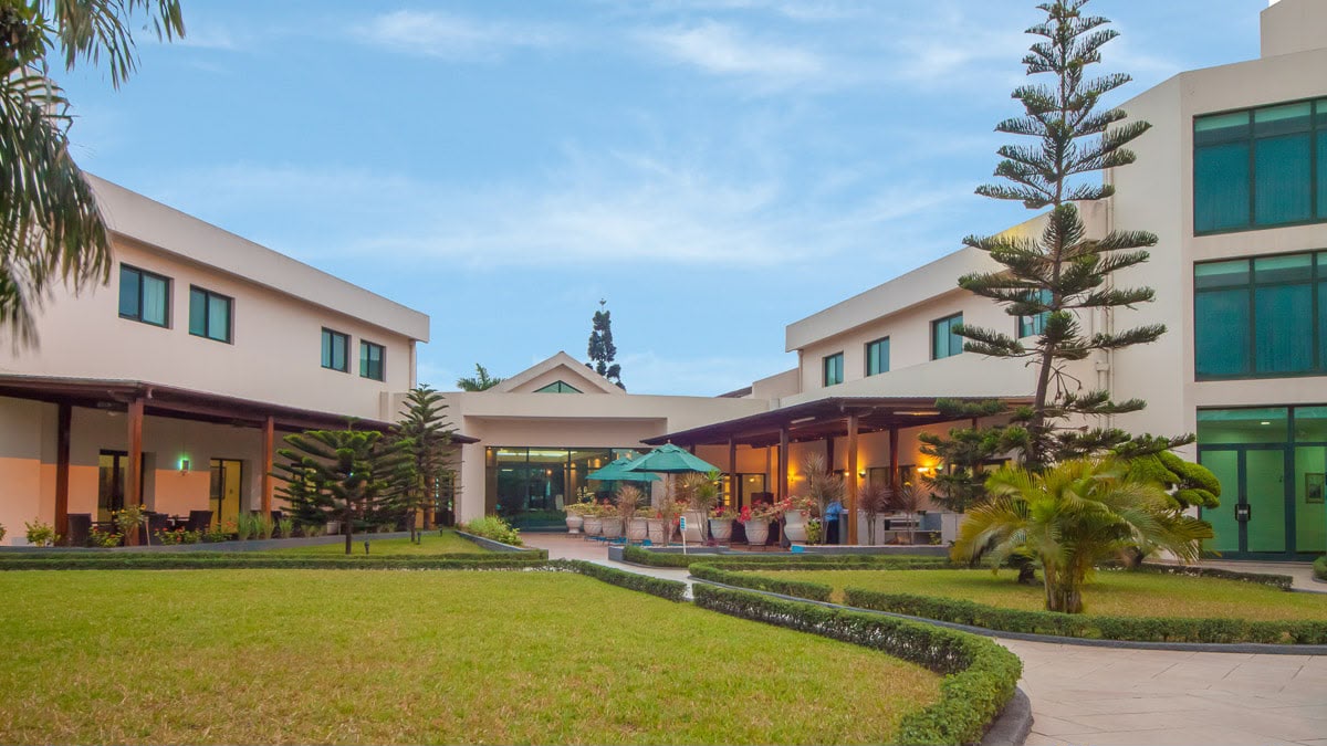 Hotel courtyard